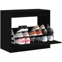 vidaXL Armoire à chaussures noir 80x42x69 cm bois d'ingénierie