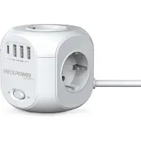 RealPower 404874 PowerBox 431 Steckdosenwürfel mit USB und USB C