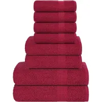 vidaXL Ensemble de serviettes 8 pcs bordeaux 360 g/m² 100% coton
