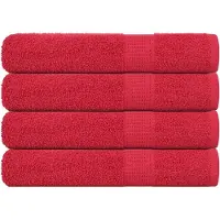 vidaXL Serviettes de sauna 4 pcs rouge 80x200 cm 360 g/m² 100% coton