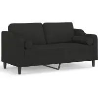 vidaXL canapé 2 places avec coussins décoratifs Noir 140 cm Tissu