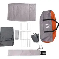 vidaXL Tente de camping dôme 4 personnes grise et orange étanche à l'eau