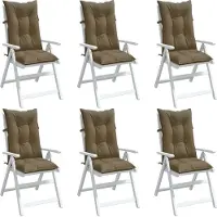 vidaXL Coussins de chaise à haut dossier 6 pcs. Melange Taupe 120x50x7 cm Tissu