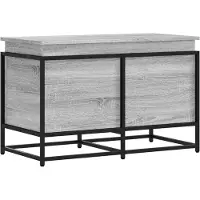 vidaXL Boîte de rangement avec couvercle Gris Sonoma 80x40x51,5 cm