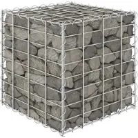 vidaXL Gabion cube haut fil d'acier 40x40x40 cm