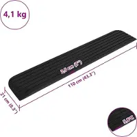 vidaXL Rampe de seuil 110x21x2,5 cm Caoutchouc