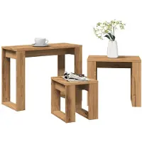 vidaXL Tables gigognes 3 pcs chêne artisanal bois d'ingénierie