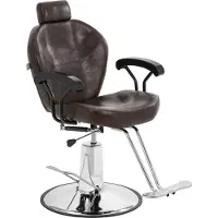 Physa Fauteuil de coiffeur Ilford avec appui-tête et repose-pieds - Hauteur d'assise 52 - 64 cm - 150 kg - Marron ILFORD DARK BROWN