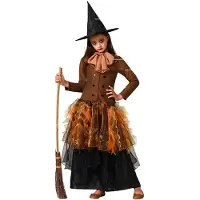 Atosa Witch Girl Costume Marron 7-9 Years Enfants