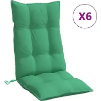 vidaXL Coussins de chaise à haut dossier 6 pcs. Vert Tissu Oxford
