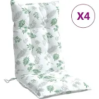 vidaXL Coussins de chaise à dossier haut lot de 4 modèle de feuille