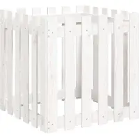 vidaXL Jardinière avec design de clôture blanc 60x60x60 cm pin massif