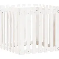 vidaXL Jardinière avec design de clôture blanc 70x70x70 cm pin massif