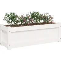 vidaXL Jardinière blanc 90x31x31 cm bois massif de pin