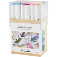 Creativ Company Feutres à dessin, épaisseur de trait 1+8 mm, couleurs pastel - 24 pièces