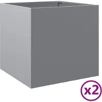 vidaXL Jardinières 2 pcs argenté 49x47x46 cm acier galvanisé