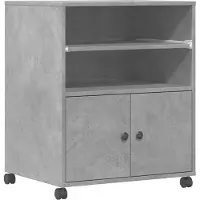 vidaXL Support d'imprimante avec roulettes gris béton 60x48x74 cm