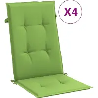 vidaXL Coussins de chaise à dossier haut lot de 4 vert mélangé tissu