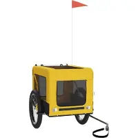 vidaXL Remorque pour vélo Chiens Jaune et noir Tissu Oxford & fer