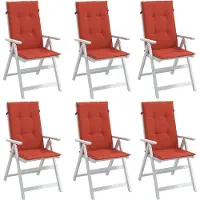 vidaXL Coussins de chaise à haut dossier 6 pcs. Melange Rouge 120x50x4 cm Tissu