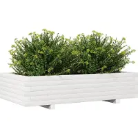 vidaXL Jardinière blanc 110x60x26,5 cm bois de pin massif