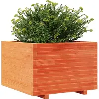 vidaXL Jardinière cire marron 70x70x49,5 cm bois de pin massif