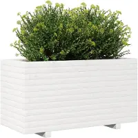vidaXL Jardinière blanc 90x40x49,5 cm bois de pin massif