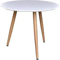 Ebuy24 Polar table de salle à manger Ø90 cm blanc.