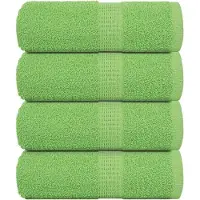 vidaXL Serviettes de toilette 4 pièces FROGN Vert pomme 30 x 30 cm 100 % coton