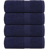 vidaXL Serviettes d'invité 4 pcs bleu marine 30x50 cm 100% coton