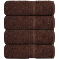 vidaXL Serviettes de toilette 4 pièces FROGN Marron 30 x 30 cm 100 % coton