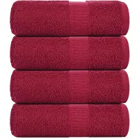 vidaXL Serviettes d'invité 4 pcs bordeaux 30x50 cm 360 g/m² 100% coton