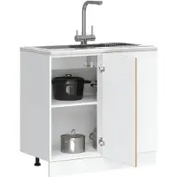 vidaXL Armoire basse de cuisine Kalmar Chêne Sonoma Matériau dérivé du bois
