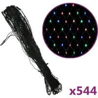 vidaXL Filet lumineux coloré de Noël 4x4 m 544 LED Intérieur/extérieur