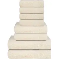 vidaXL Ensemble de serviettes 8 pcs crème 360 g/m² 100% coton