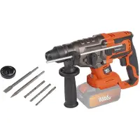 Powerplus Perceuse à percussion sans fil SDS-Plus 40 V 5 J sans balais + 5 accessoires - Double alimentation POWDP15680