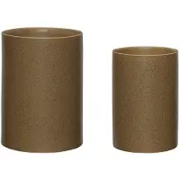 Hubsch Pots de fleurs Edna marron set de 2 pièces