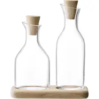 LSA International Carafes L.S.A. Ensemble de Service avec Plateau Set de 2 Pièces