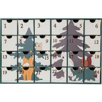 Star Trading Calendrier de l'Avent Forest Friends en bois, 24 tiroirs, L 38 cm