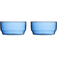 Lyngby Glas Schale Torino Blau, 2 Stück, 12 cm, Saladier + bol, Bleu