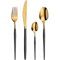 Amefa SOPRANO Besteckset 16-teilig PVD gold, Couverts, Noir, Or