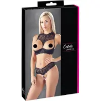 Cottelli collection - ensemble soutien-gorge ouvert - noir - 85B/L