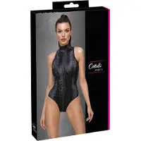 Cotelli Collection Party - body serpent femme - simili cuir noir