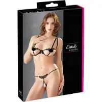 Cottelli - ensemble soutien-gorge brodé scintillant - noir