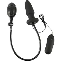 You2Toys - plug anal gonflable vibrant - silicone noir