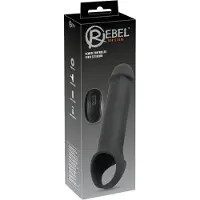 Rebel - gaine pénienne vibrant sans fil rechargeable - silicone noir