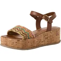 Tamaris Sandales beige / marron / vert foncé