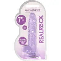 Realrock - gode réaliste transparent - silicone violet 17 cm