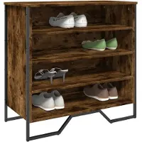 vidaXL Armoire à chaussures chêne fumé 80x38x78 cm bois d'ingénierie