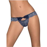 Obsessive Auroria - culotte femme brodée avec nœud - bleu